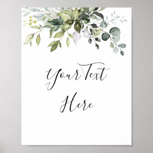 Watercolor Eucalyptus Groene Tekenposter Poster