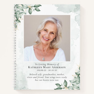 Watercolor Eucalyptus Photo Memorial Livre d'or