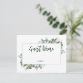 Watercolor Eucalyptus Rand Tafel Plaatskaart Briefkaart (Staand voorkant)