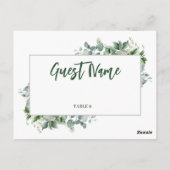 Watercolor Eucalyptus Rand Tafel Plaatskaart Briefkaart (Achterkant)