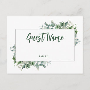 Watercolor Eucalyptus Rand Tafel Plaatskaart Briefkaart