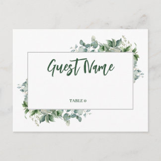 Watercolor Eucalyptus Rand Tafel Plaatskaart Briefkaart