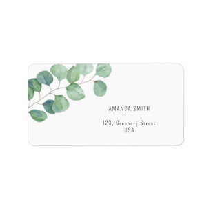 Watercolor Eucalyptus tak Etiket