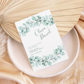 Watercolor Eucalyptus Wedding Invitation