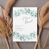Watercolor Eucalyptus Wedding Invitation