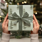 Watercolor Evergreen Trees Cadeaupapier