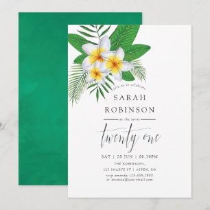 Watercolor Exotische Aloha Luau 21e Verjaardagsfee Kaart