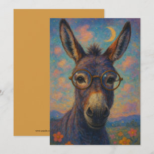 Watercolor Ezel Burro Wenskaart Feestdagenkaart