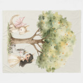 Watercolor Fairytale Princess Whimsical Fleece Deken (Voorkant (Horizontaal))