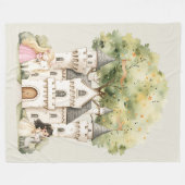 Watercolor Fairytale Princess Whimsical Fleece Deken (Voorkant (Horizontaal))