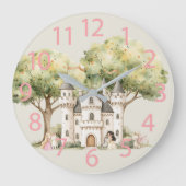 Watercolor Fairytale Princess Whimsical Grote Klok (Voorkant)