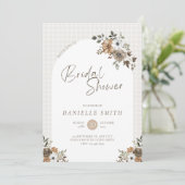 Watercolor Fall Floral Bridal Douche Invitation (Debout devant)