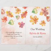 Watercolor Fall Leaves bookfold Wedding programme (Devant)