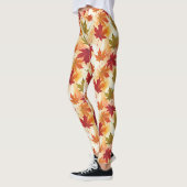 Watercolor Fall Leaves Pattern Leggings (Links)