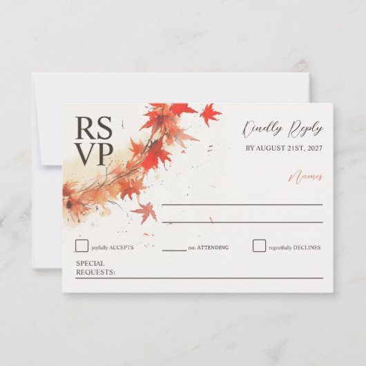 Watercolor Fall Wire classique RSVP (Devant)