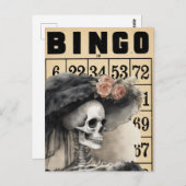 Watercolor Fancy Lady Skeleton Carte de Bingo Vint (Devant / Derrière)