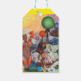 Watercolor Fantasy Eros rides white Lioness Woman Cadeaulabel