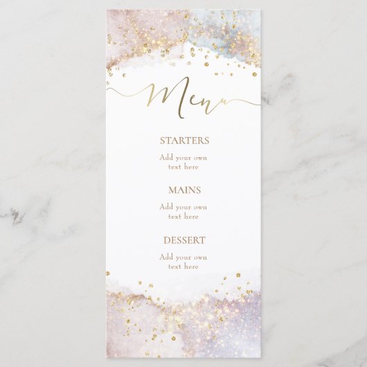 watercolor faux glitter Menu (Devant)