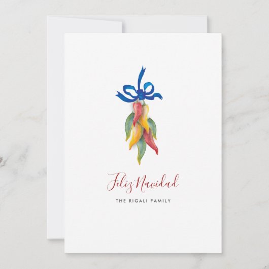 Watercolor Feliz Navidad Kerstkaart (Voorkant)