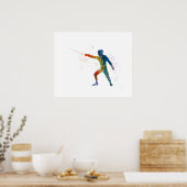 watercolor fencing poster (Keuken)