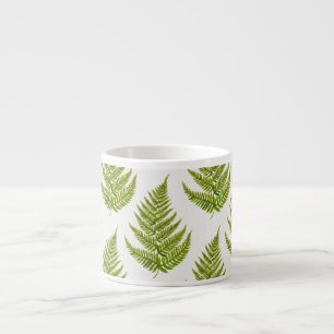 Watercolor Fern Pattern Espresso Kop