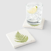 Watercolor Fern Pattern Stenen Onderzetter (Zijkant)
