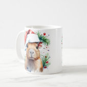 Watercolor Festival Capybara Christmas Mug (Devant gauche)