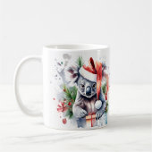 Watercolor Festive Koala Christmas Mug (Gauche)