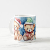 Watercolor Festive Nounours Christmas Mug (Devant gauche)