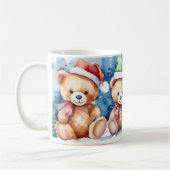 Watercolor Festive Nounours Christmas Mug (Gauche)