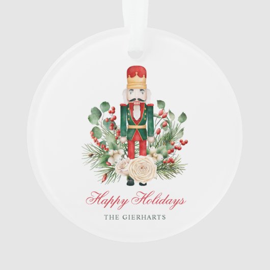 Watercolor Festive Nutcracker Joyeux vacances (dos)