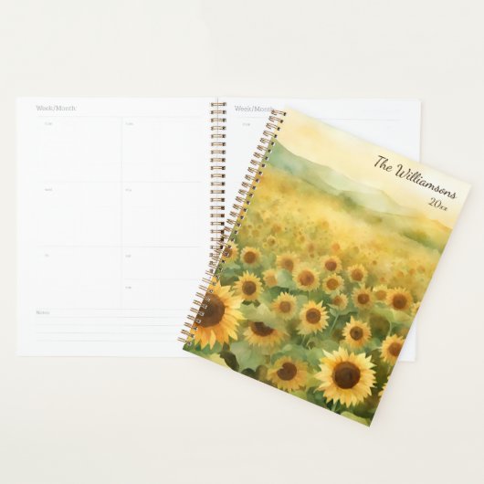 Watercolor Field of Sunflowers (Devant avec enveloppe)