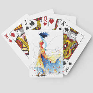 Watercolor Flamenco Danser – Vreugde in Beweging # Pokerkaarten