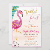 Watercolor Flamingo Baby Shower Uitnodiging (Voorkant)