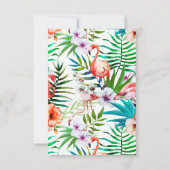 Watercolor Flamingo Trouwreactie RSVP Kaartje (Achterkant)