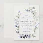 Watercolor Fleur sauvage Floral Wedding Invitation (Devant / Derrière)