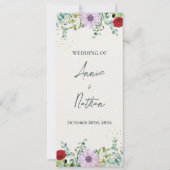 Watercolor Fleur sauvage Floral Wedding Programme (Devant)