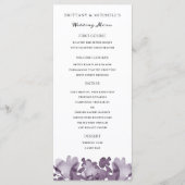 Watercolor Floral Améthyst Menu Mariage (Devant)