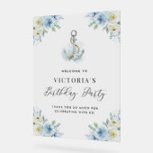 Watercolor Floral Anchor Nautical Birthday Party (Angle)