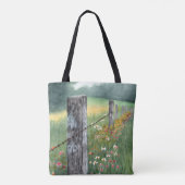 Watercolor floral art tote bag (Dos)