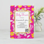 Watercolor Floral Baby Shower Invitation (Debout devant)