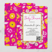Watercolor Floral Baby Shower Invitation (Devant / Derrière)