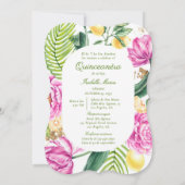 Watercolor Floral Bilingual Spanish Quinceañera Kaart (Achterkant)