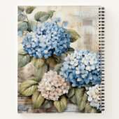 Watercolor Floral Blue Hydrangea Notitieboek (Achterkant)