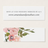 Watercolor floral Blush Pink site Mariage RSVP (Devant & derrière)