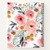 Watercolor Floral Boho Spiral Notebook Journal  (Dos)