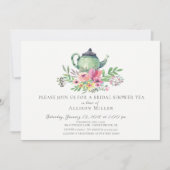 Watercolor Floral Bridal Tea Party Invitation (Devant)