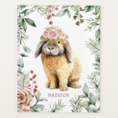 Watercolor Floral Bunny Rabbit Personalized (Devant)