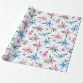 Watercolor floral cadeaupapier (Uitgerold)