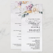 Watercolor Floral Calligraphy Programme de mariage (Devant / Derrière)